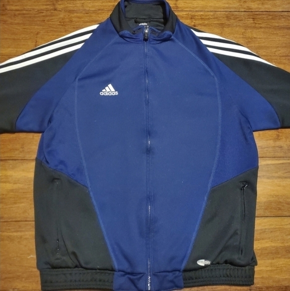 Adidas Climacool Full Zip Track Jacket Black Blue Men's Large L Athletic Basic - Picture 3 of 11